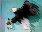 Eagle Carrying Tom Brady Street Art: Philadelphia Super Bowl