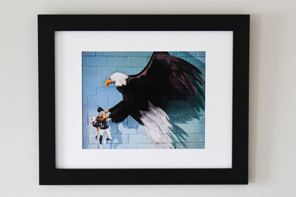 Eagle Carrying Tom Brady Street Art: Philadelphia Super Bowl