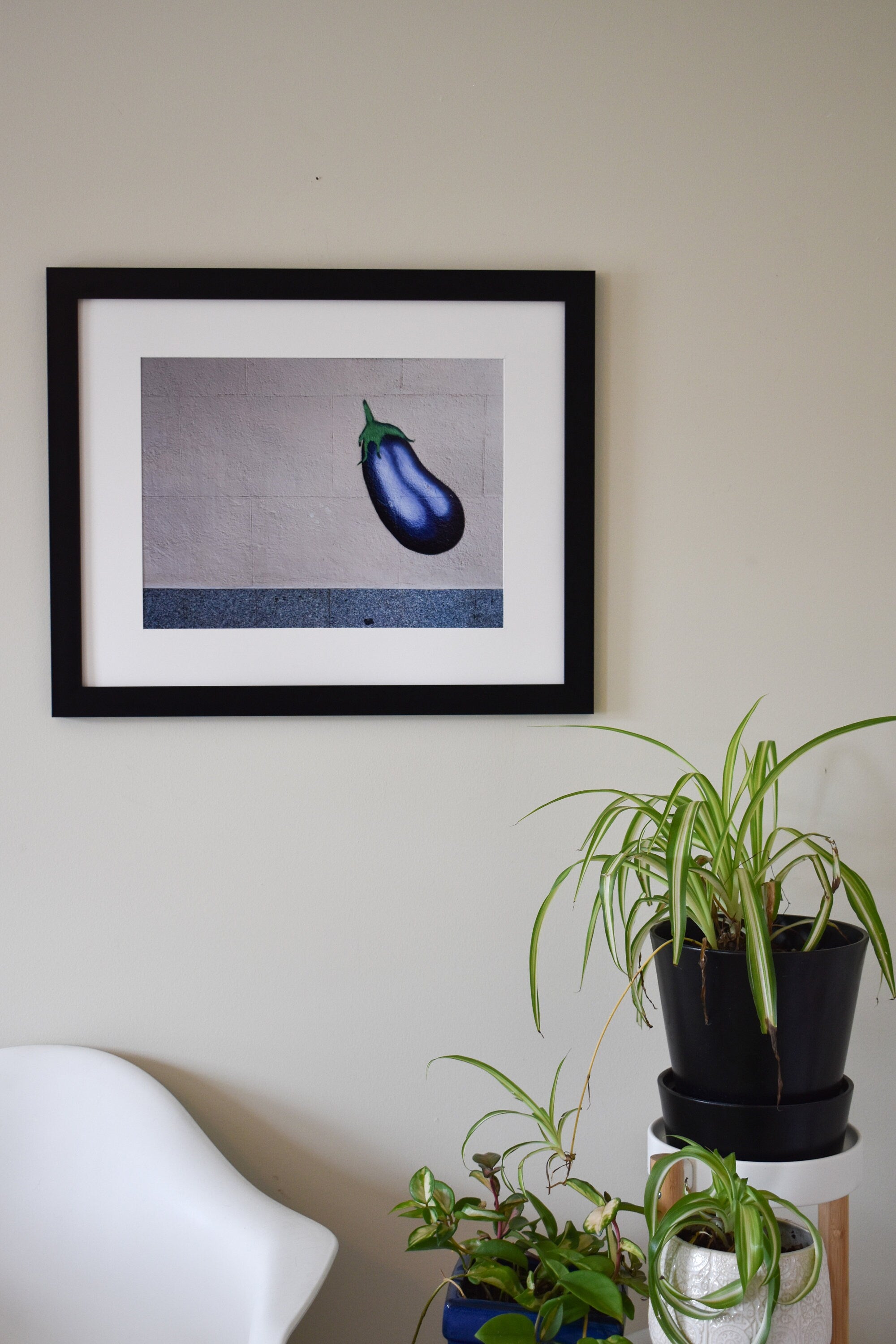Eggplant Emoji Street Art Photo