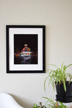 Geno's Cheesesteaks Print: Philadelphia Photo in Winter Snow