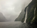 Milford Sound, Waterfall Print | New Zealand Fjord Landscape Art