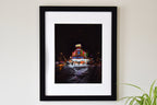 Geno's Cheesesteaks Print: Philadelphia Photo in Winter Snow