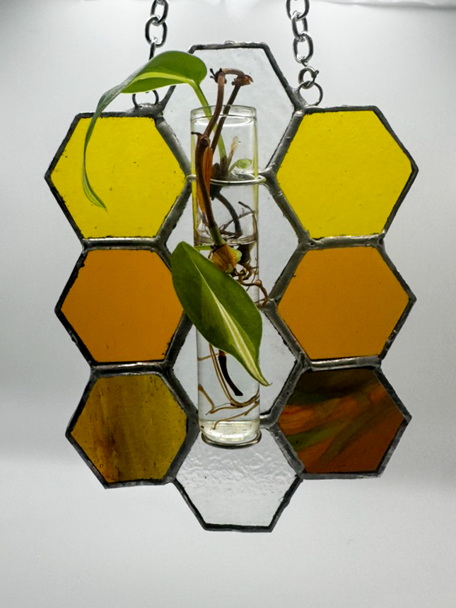 Stained Glass Plant Propagation Station (Yellow & Orange)