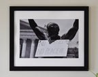 Rocky Statue Protest Photo: No Justice No Peace