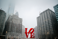 Philadelphia LOVE Park in the Snow