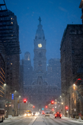 Philadelphia City Hall in the Snow at Night
