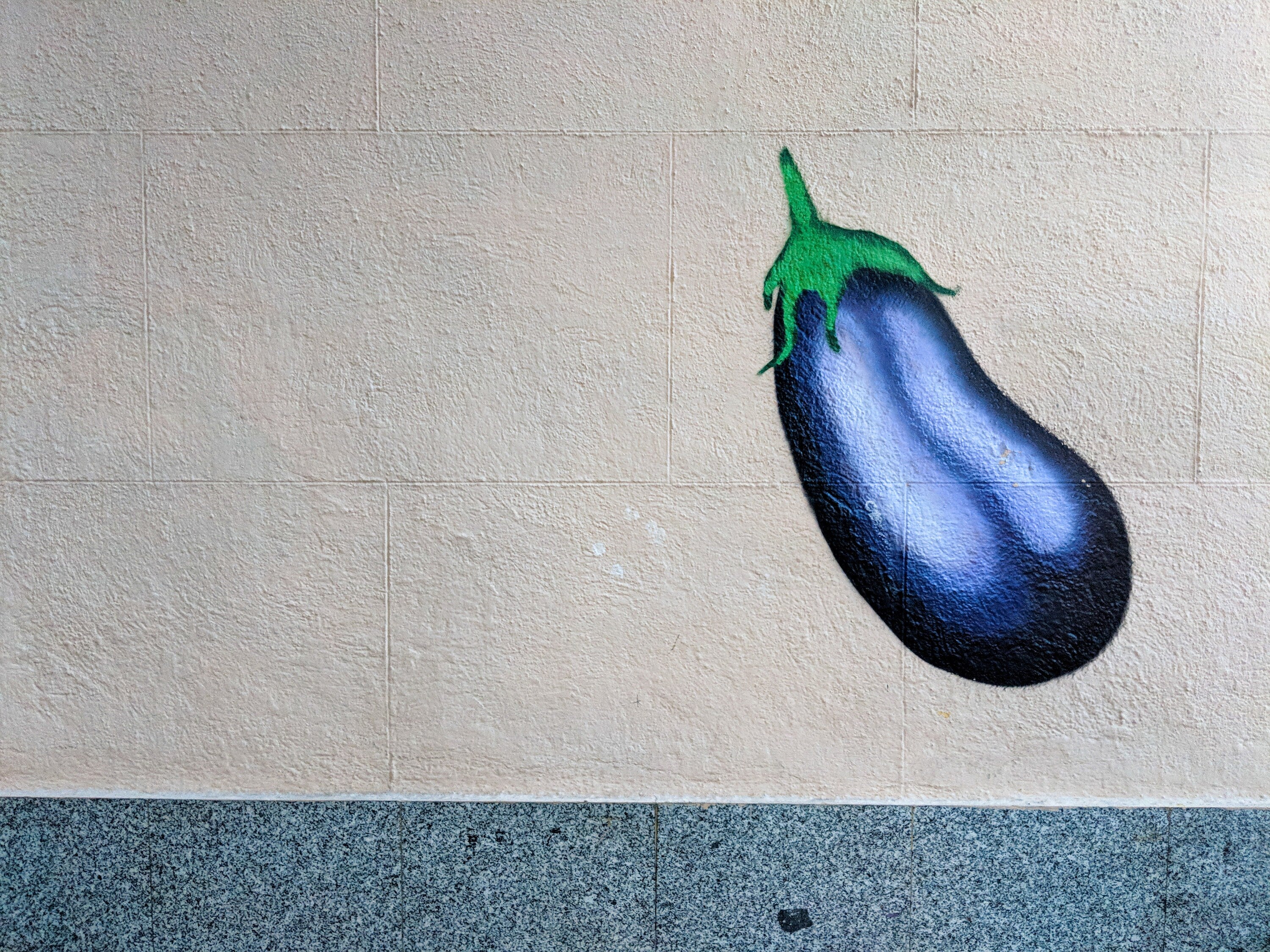 Eggplant Emoji Street Art Photo