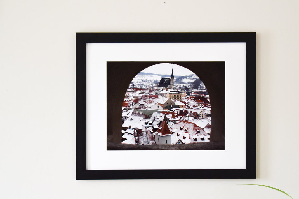 Cesky Krumlov Winter Rooftops Photo