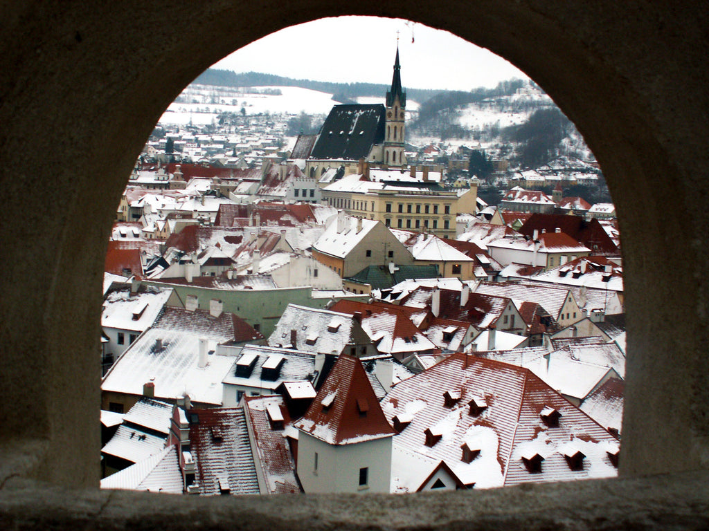 Cesky Krumlov Winter Rooftops Photo