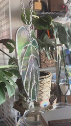 Stained Glass Monstera Leaf in Dichroic Green